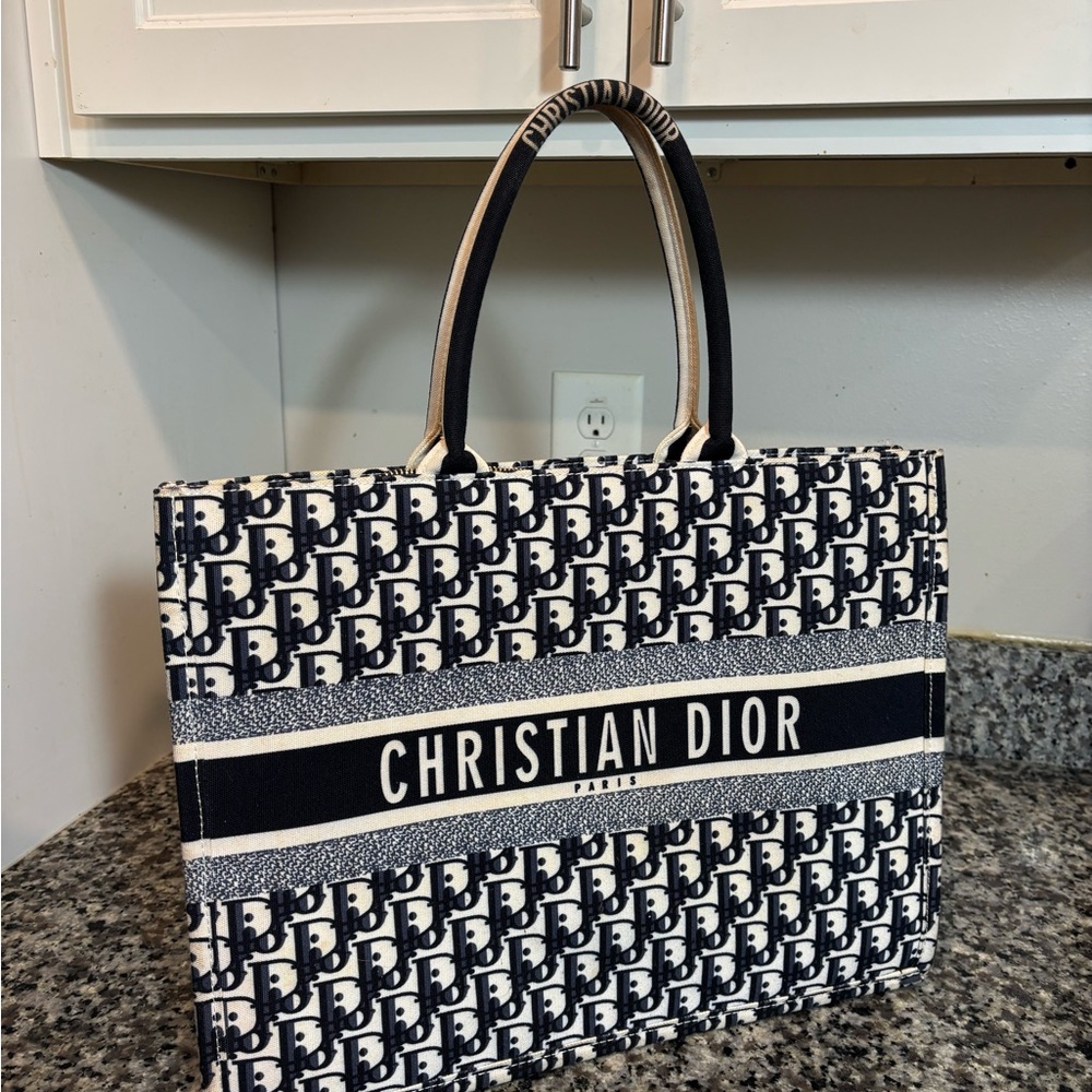 Dior Black and White Tote Bag